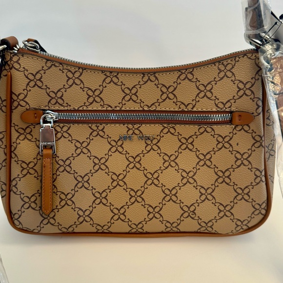NWT. Nine West Collette Mini tan and brown shoulder crossbody bag - Picture 2 of 15